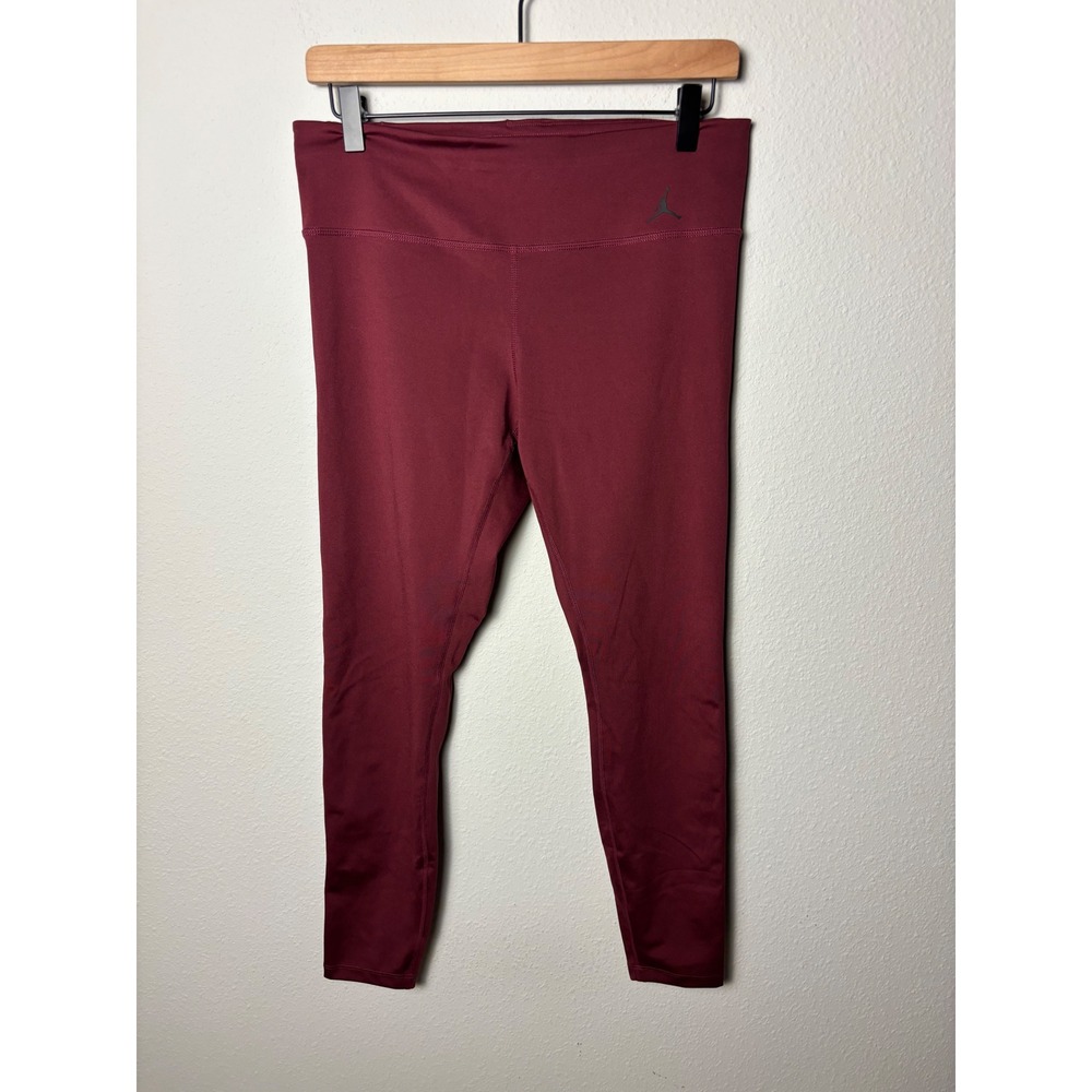 Jordan Womens Tight Fit Leggings Burgundy Maroon Jumpman Athletic Pants Large
